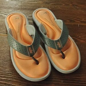 Orange Nike Flip Flops